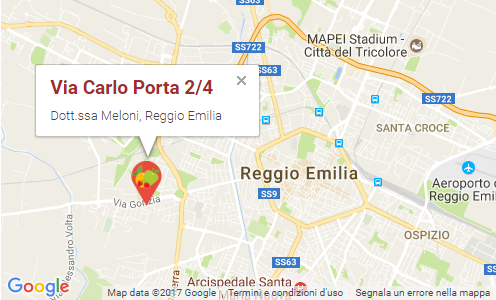 Lo studio della dottoressa Simona Meloni, Biologa Nutrizionista, si trova a Reggio Emilia in via Carlo Porta 2/4. Si riceve solo su appuntamento.